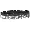 vidaXL Set da Pranzo da Giardino 15 pz con Cuscini Nero in Polyrattan