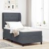 vidaXL Letto a molle con materasso Grigio scuro 190 x 90 cm Poliestere