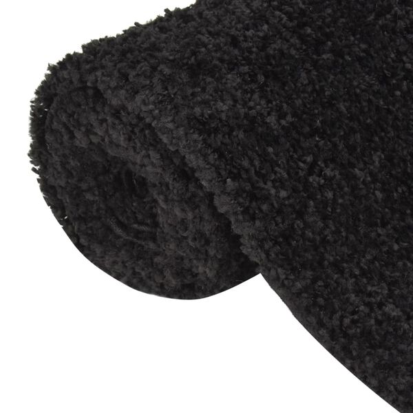 vidaXL Tappeto Shaggy a Pelo Alto Nero 80x150 cm
