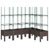 vidaXL Fioriera Giardino con Graticcio Marrone 160x120x142,5 cm in PP
