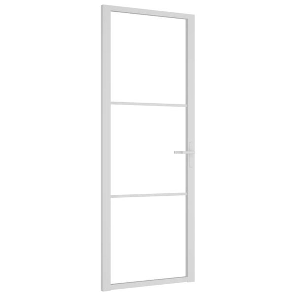 vidaXL Porta Interna 76x201,5 cm Bianca in Vetro ESG e Alluminio