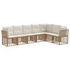 vidaXL Set di divani da esterno con cuscino 7 pcs Naturale Poliestere