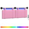 vidaXL Testiera sospesa Con luce LED Rosa Tessuto