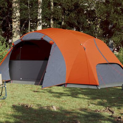 vidaXL Tenda da Campeggio Crossvent 8 Persone Grigio e Arancione