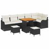 vidaXL Set Divano da Giardino 9 pz Nero polyrattan