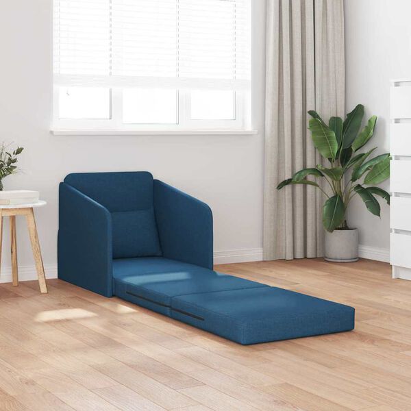 vidaXL Divano letto Blu 65 x 80 x 83 cm Tessuto
