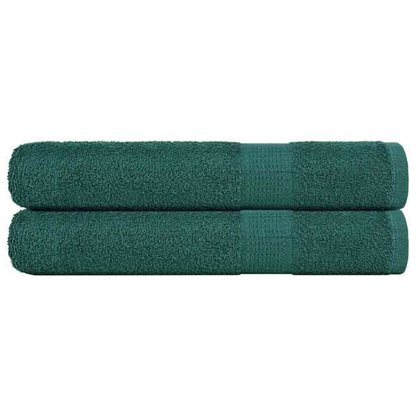 vidaXL Asciugamani 2 pz Verde 100x200 cm 360 g/m&sup2; 100% Cotone