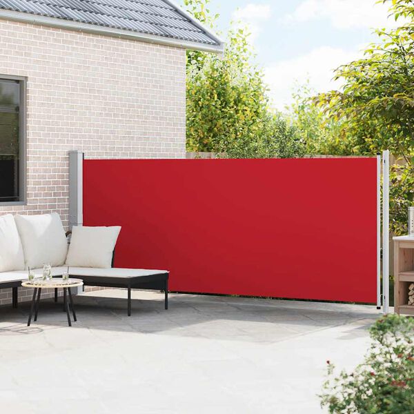 vidaXL Tenda Laterale Retrattile per Patio 600x160 cm Rossa