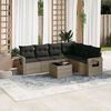 vidaXL Set Divani da Giardino 7 pz con Cuscini Grigio in Polyrattan