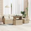 vidaXL Set Divano da Giardino con cuscino 6 pcs Beige Poly Rattan