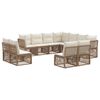 vidaXL Set Divano da Giardino 11 pcs Beige polyrattan