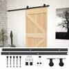 vidaXL Porta scorrevole Naturale e Nero 80 x 210 cm