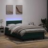 vidaXL Letto a Molle con Materasso e LED Verde Scuro 120x220 cm Velluto