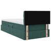 vidaXL Letto con contenitore e LED Verde Scuro 90 x 190 cm Velluto