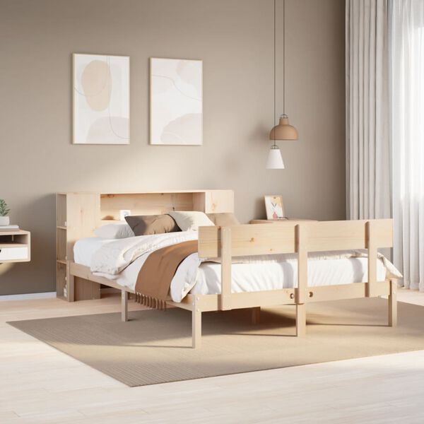 vidaXL Letto Libreria senza Materasso 120x190cm Legno Massello di Pino