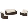 vidaXL Set Divani da Giardino 7 pz con Cuscini Marrone in Polyrattan