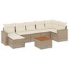 vidaXL Set Divano da Giardino 8 pz con Cuscini Beige in Polyrattan
