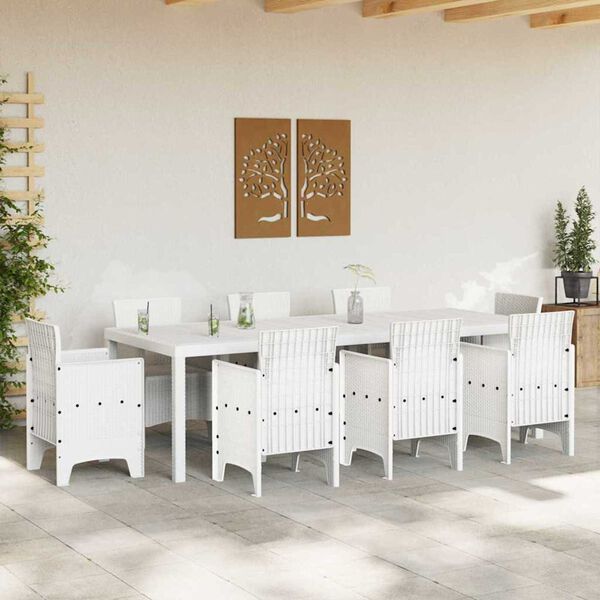 vidaXL Tavolo da Pranzo da Giardino Bianco 250 x 100 x 73 cm