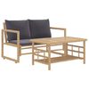 vidaXL Set Salotto da Giardino 2pz con Cuscini Grigio Scuro Bamb&ugrave;