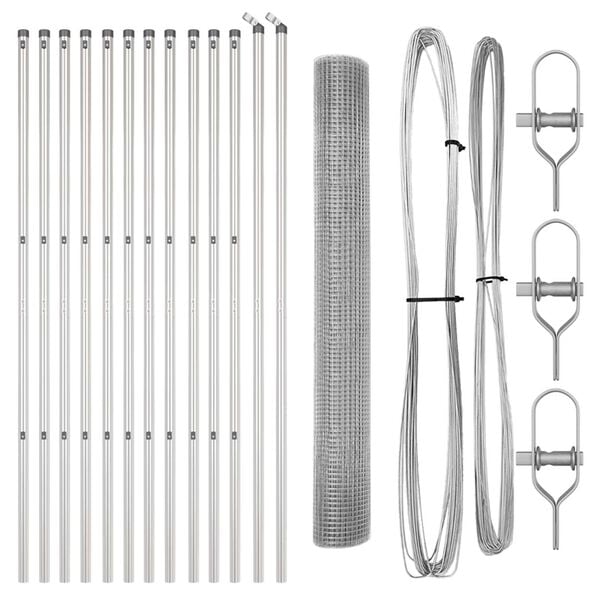 vidaXL Palo della recinzione Argento