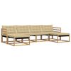 vidaXL Set di divani da esterno 6 pz Bianco e Beige
