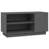 vidaXL Mobile Porta TV Grigio 80x35x40,5 cm in Legno Massello di Pino