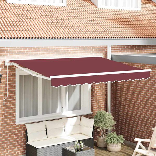 vidaXL Tenda Retrattile Borgogna 300 x 200 cm Alluminio e Tessuto