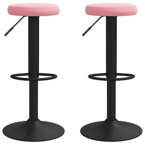 vidaXL Sgabelli da Bar 2 pz Rosa in Velluto