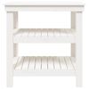 vidaXL Banco da Lavoro Bianco 78,5x50x80 cm in Legno Massello di Pino