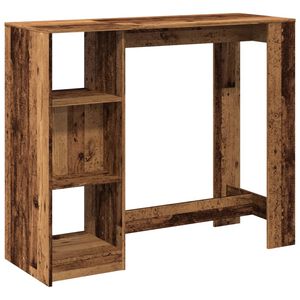 vidaXL Tavolo Bar con Ripiano Legno Antico 124x46x103,5 cm Multistrato