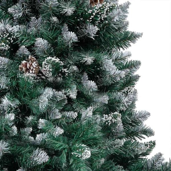 vidaXL Albero di Natale Artificiale con LED e Set di Palline e Pigne 180 cm