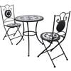vidaXL Set da Bistrot 3 pz in Piastrelle di Ceramica Nero e Bianco