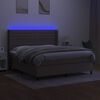 vidaXL Letto a Molle con Materasso e LED Tortora 160x200 cm in Tessuto