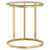 vidaXL Tavolino Oro e Trasparente 45 cm in Vetro Temperato