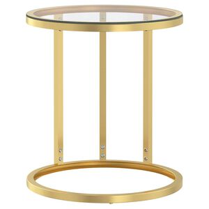 vidaXL Tavolino Oro e Trasparente 45 cm in Vetro Temperato