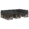 vidaXL Set Divano da Giardino 10 pz Grigio 100 x 55 x 73 cm polyrattan