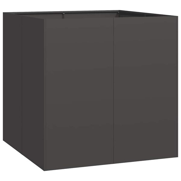 vidaXL Fioriera Nera 80x80x80 cm in Acciaio