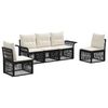 vidaXL Set Divano da Giardino 5 pz Nero polyrattan