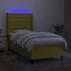 vidaXL Letto a Molle con Materasso e LED Verde 80x200 cm in Tessuto