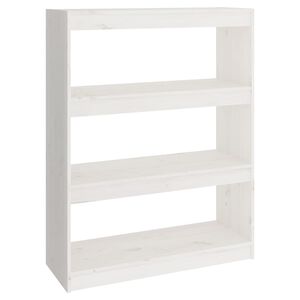 vidaXL Libreria/Divisorio Bianco 80x30x103,5 cm in Massello di Pino