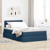 vidaXL Letto con contenitore e materasso con testiera Blu 120 x 200 cm
