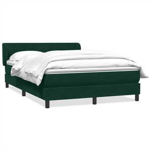 vidaXL Giroletto a Molle con Materasso Verde Scuro 160x220 cm Velluto