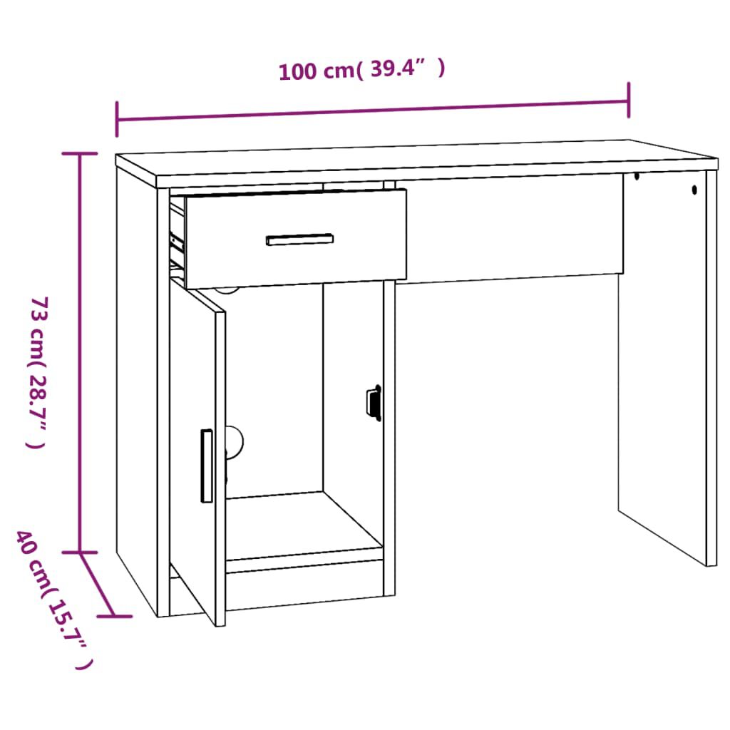 VIDAXL - Scrivania Grigio Sonoma 140x50x77 cm in Legno Multistrato