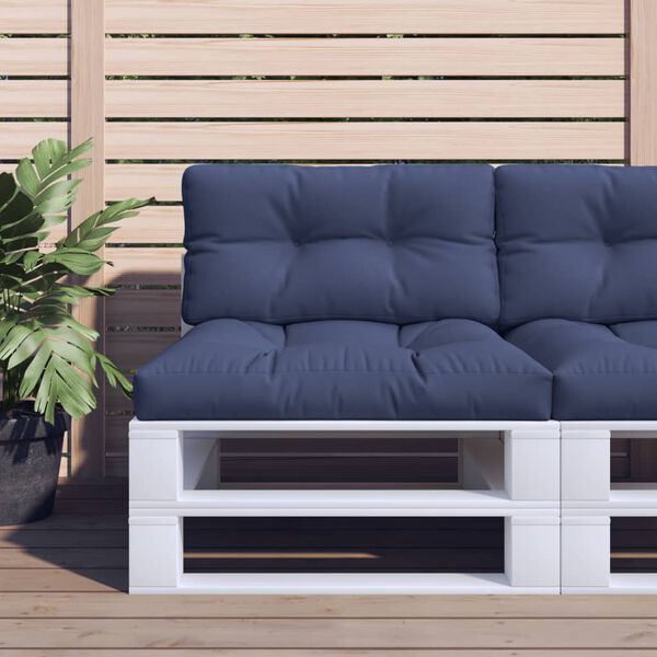 vidaXL Set Cuscini per Pallet Blu Marino 70x40x12 cm in Tessuto
