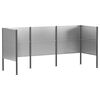 vidaXL Schermo per bidone della spazzatura 249 x 85 x 113 cm Argento