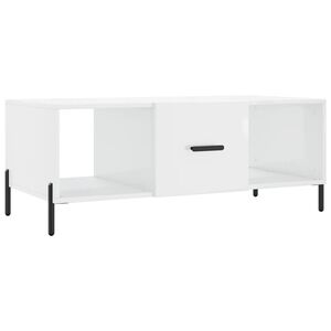 vidaXL Tavolino da Salotto Bianco Lucido 102x50x40cm Legno Multistrato