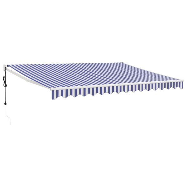 vidaXL Tenda Sole Automatica Retrattile Blu e Bianca 4x3 m