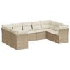 vidaXL Set Divano da Giardino 9 pz con Cuscini Beige in Polyrattan