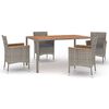 vidaXL Set da Pranzo da Giardino 5 pz con Cuscini in Polyrattan Grigio