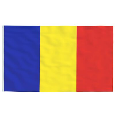 vidaXL Bandiera della Romania con Pennone in Alluminio 4 m